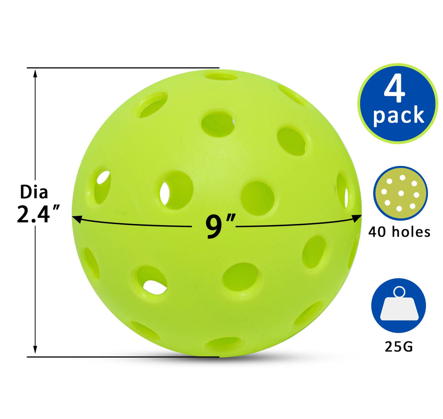 Pickle Ball Replacement Net 22ft x 3ft for Indoor and Outdoor Fits for Most Free-Standing Pickle Ball Frame Come with 4 Outdoor Pickleballs (Net Only)