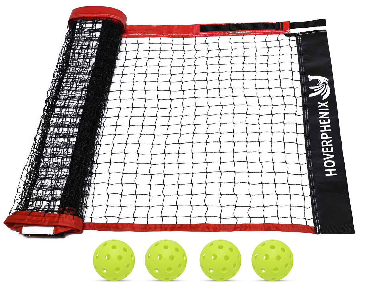 Pickle Ball Replacement Net 22ft x 3ft for Indoor and Outdoor Fits for Most Free-Standing Pickle Ball Frame Come with 4 Outdoor Pickleballs (Net Only)