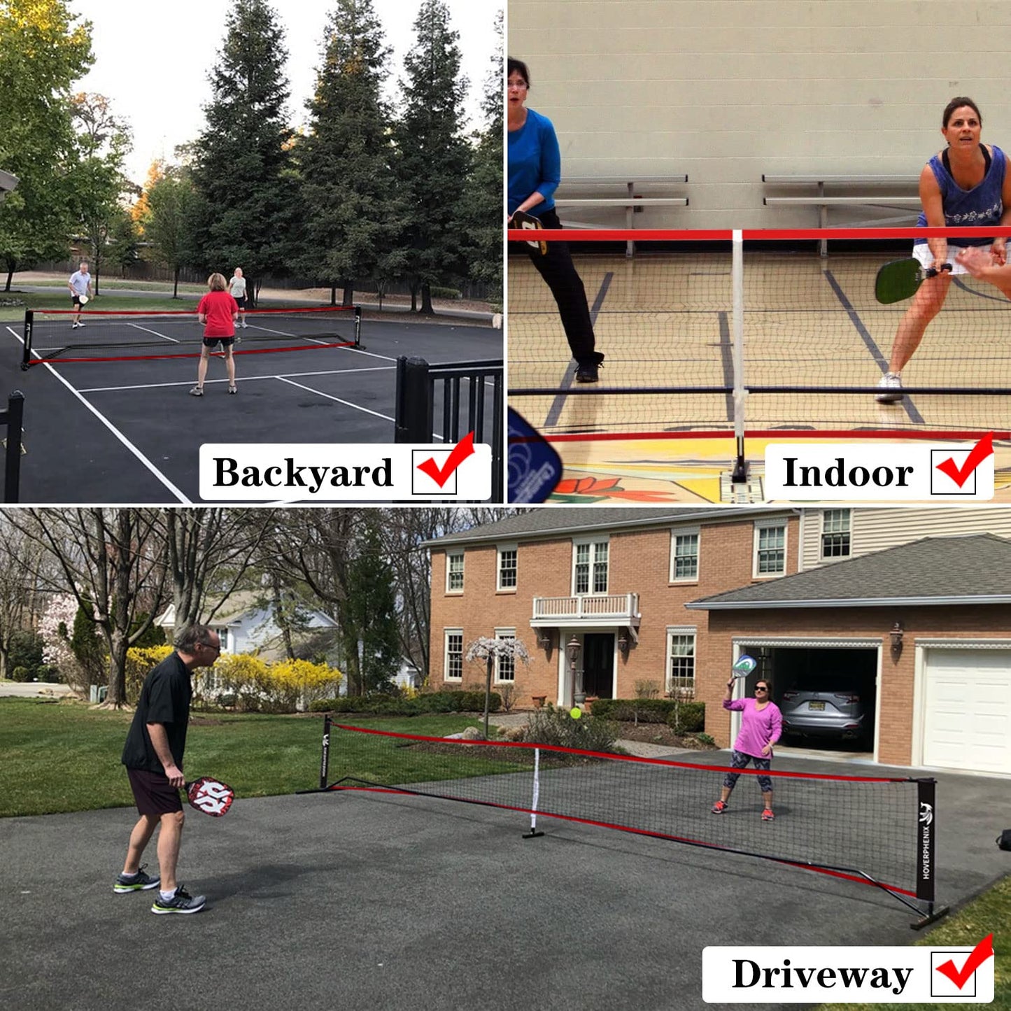 Pickle Ball Replacement Net 22ft x 3ft for Indoor and Outdoor Fits for Most Free-Standing Pickle Ball Frame Come with 4 Outdoor Pickleballs (Net Only)